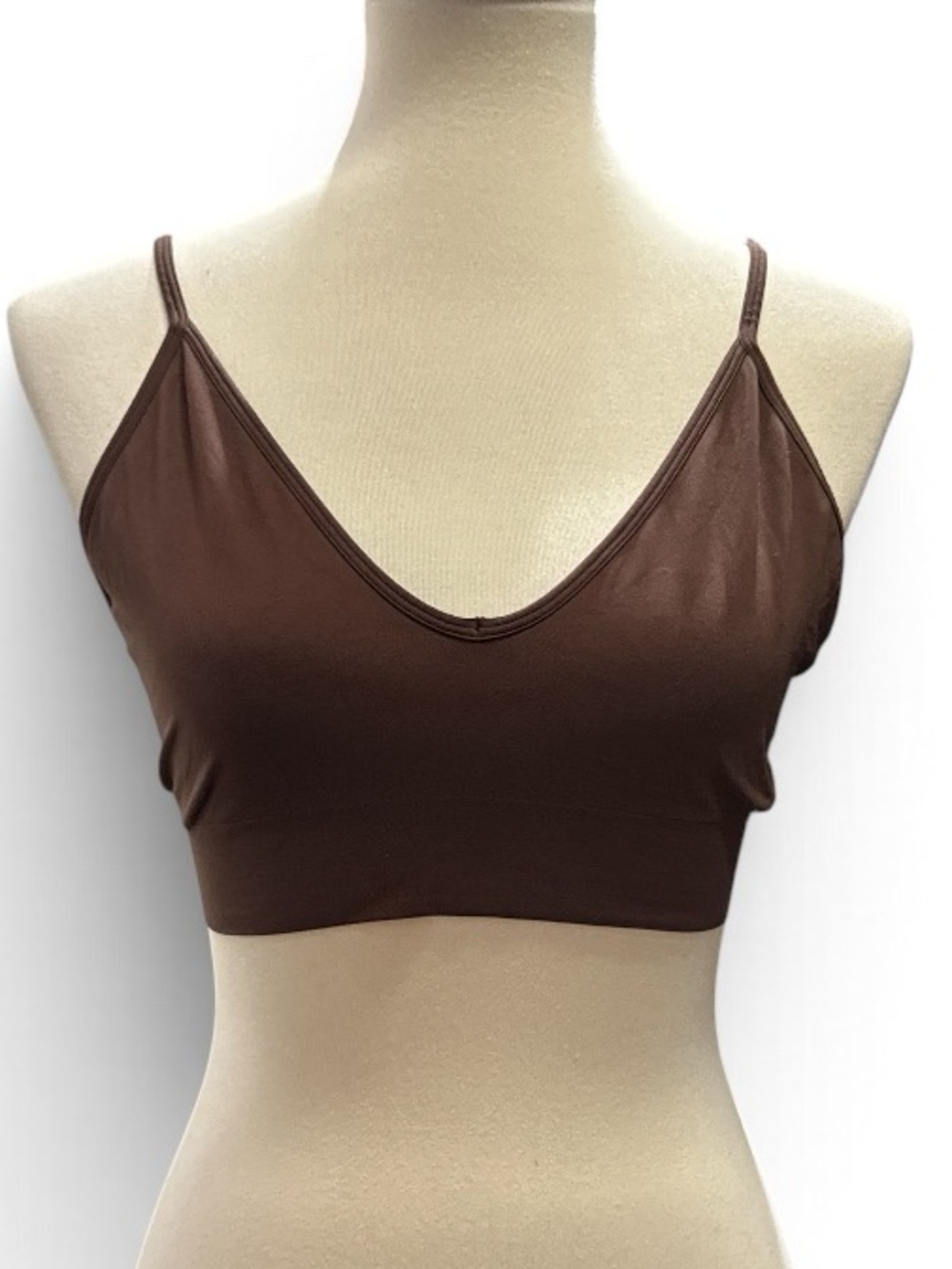 SKIMS Brown V-Neck Bralette #777